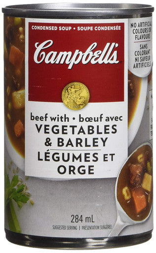 Campbell's Beef Vegetables and Barley Soup, 284ml/9.6 oz. (Imported from Canada)